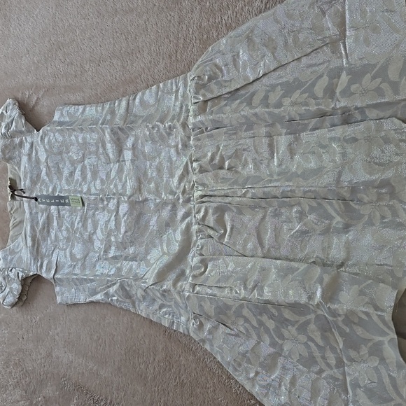 Sophie Catalou Atelier shimmering silver floral dress NWT - Picture 3 of 14